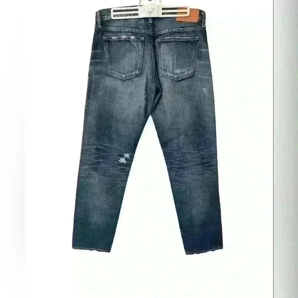 Moussy Vintage Straight Leg Denver Tapered Jeans in Dark Blue Size 28 - Picture 5 of 11